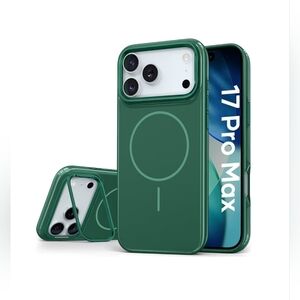 iPhone 17 Pro Max Case w/ Kickstand & MagSafe | Slim Shockproof Cover, Green
